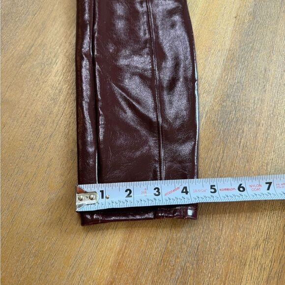 Spanx Faux Patent Leather Leggings XS Ruby High Rise Waist Shaping - Picture 7 of 14